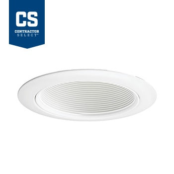 Juno Lighting 14 WWH 4-Inch Contractor Select Recessed Baffle Trim, White Baffle with White Trim