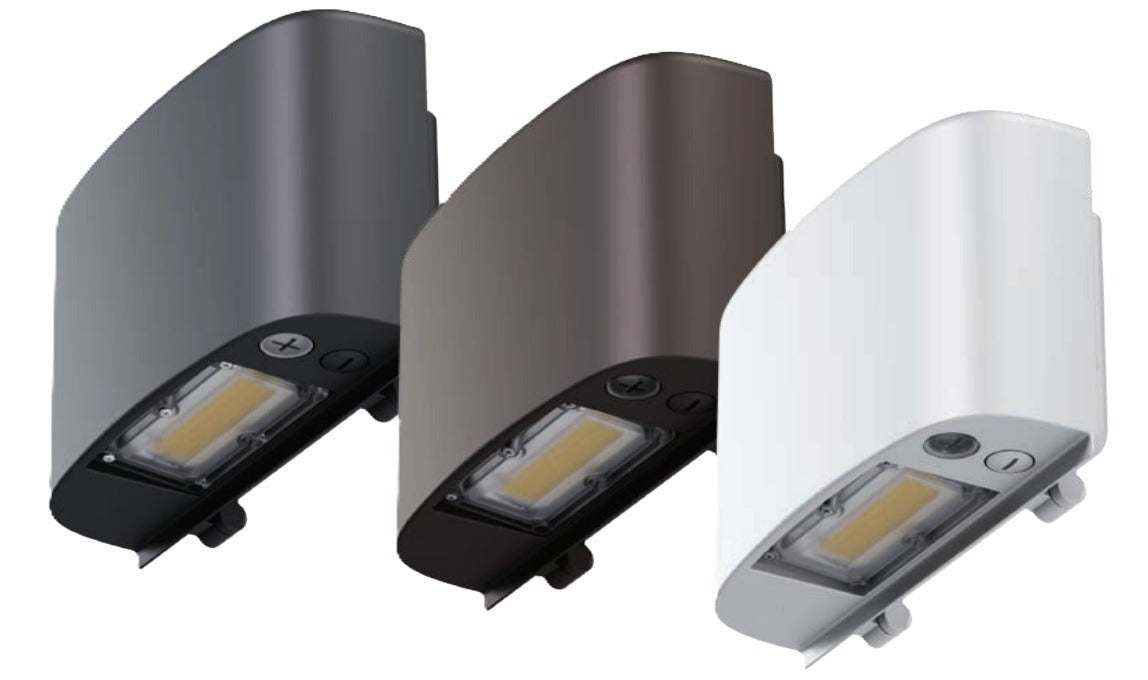 NaturaLED CWX40S/8C3 Wattage and Color Selectable LED Compact Cutoff Wallpack Light Fixture with Photocell