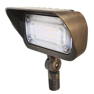 Dauer 489940 Biltmore Brass LED Mini Flood Light Fixture With Shroud