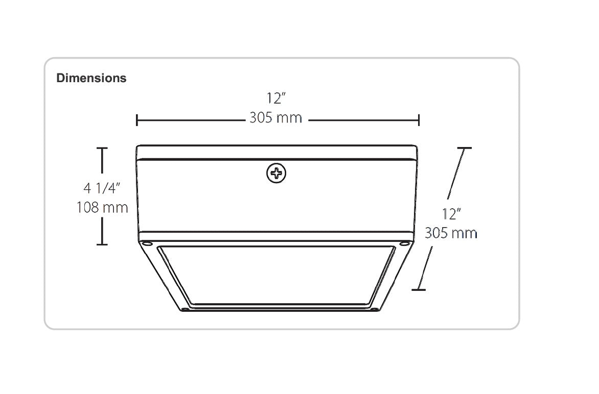 Dimensions 2 RAB Lighting VANLED75 75 Watt Vandal Resistant LED Canopy Light Fixture