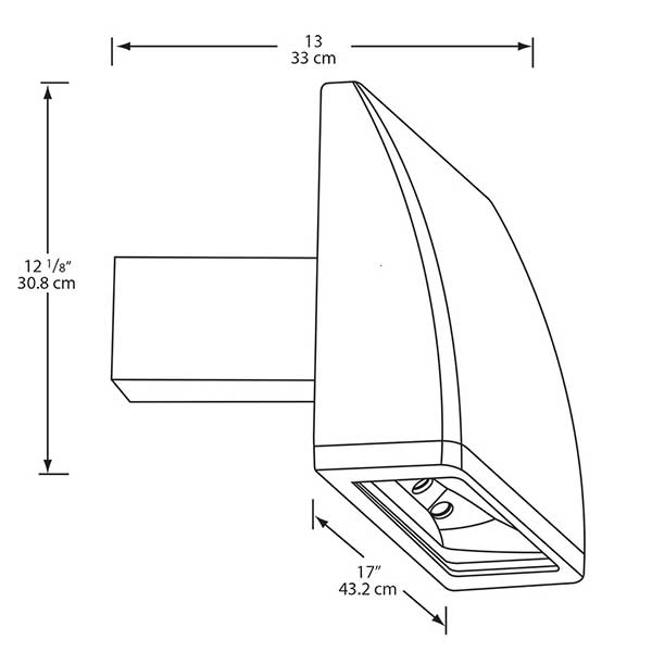 Dimensions RAB Lighting ALED104 104 Watts LED Area Light Fixture Standard Pole Mount 5100K