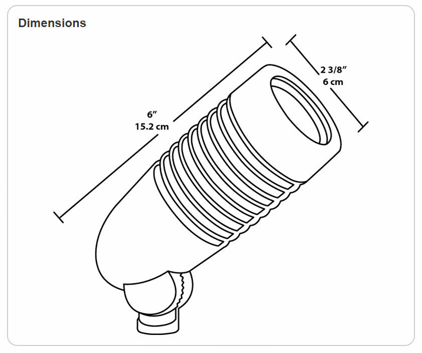 Dimensions RAB Lighting LFLED5 5 Watts LED Landscape Floodlight Fixture 120-240V