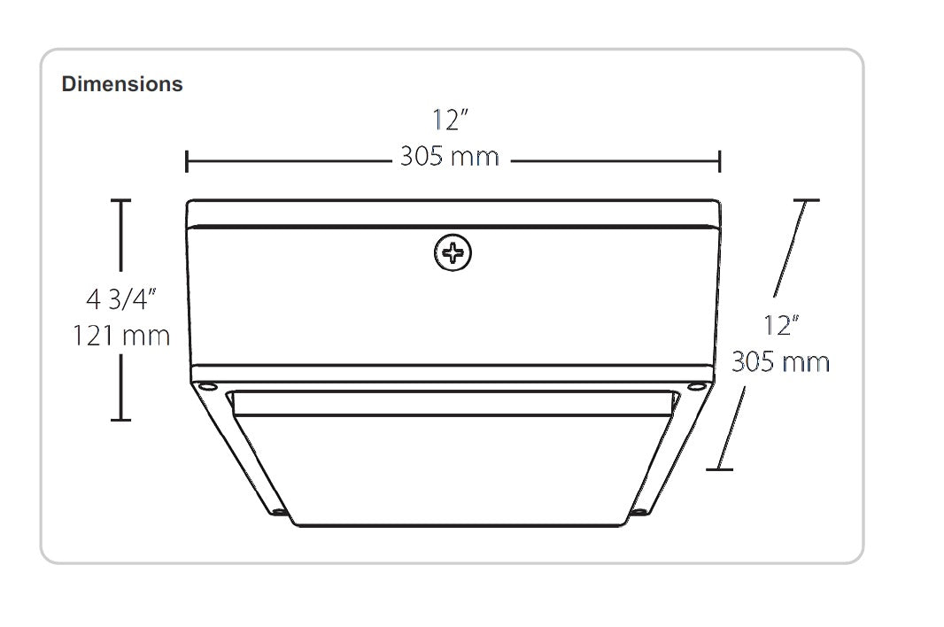 Dimensions RAB Lighting VANLED75 75 Watt Vandal Resistant LED Canopy Light Fixture