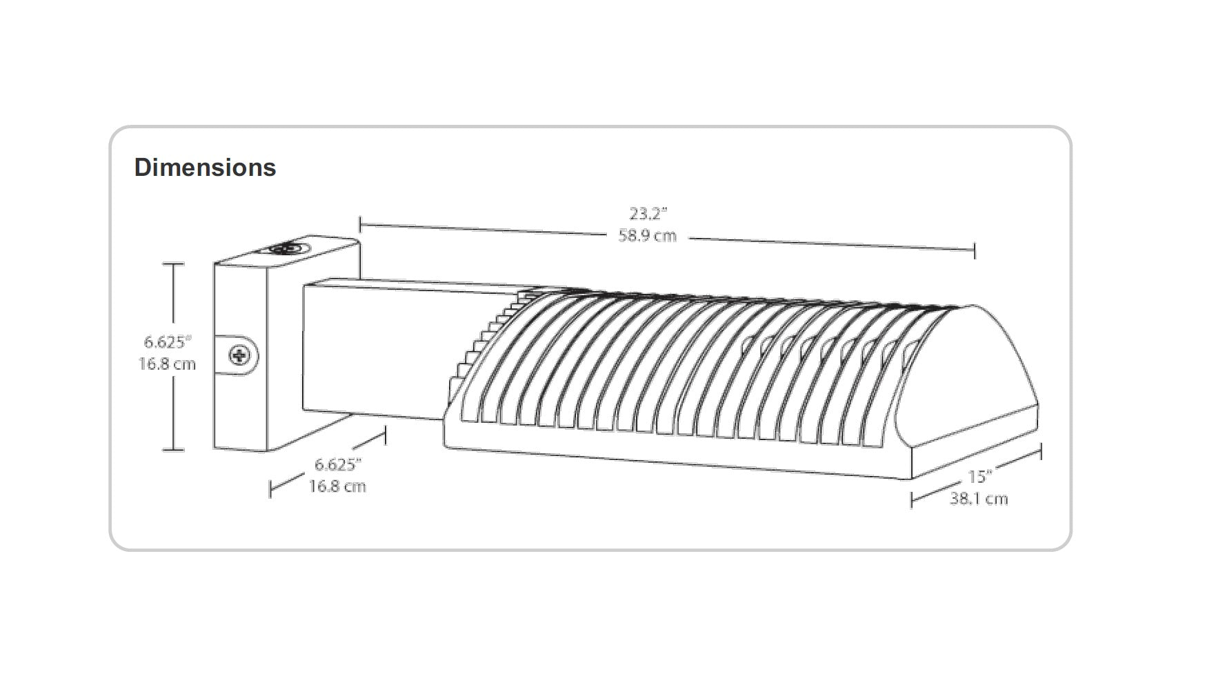 Dimensions RAB Lighting WPLED4T125 125 Watt LED Wallpack Light Fixture Type IV Distribution