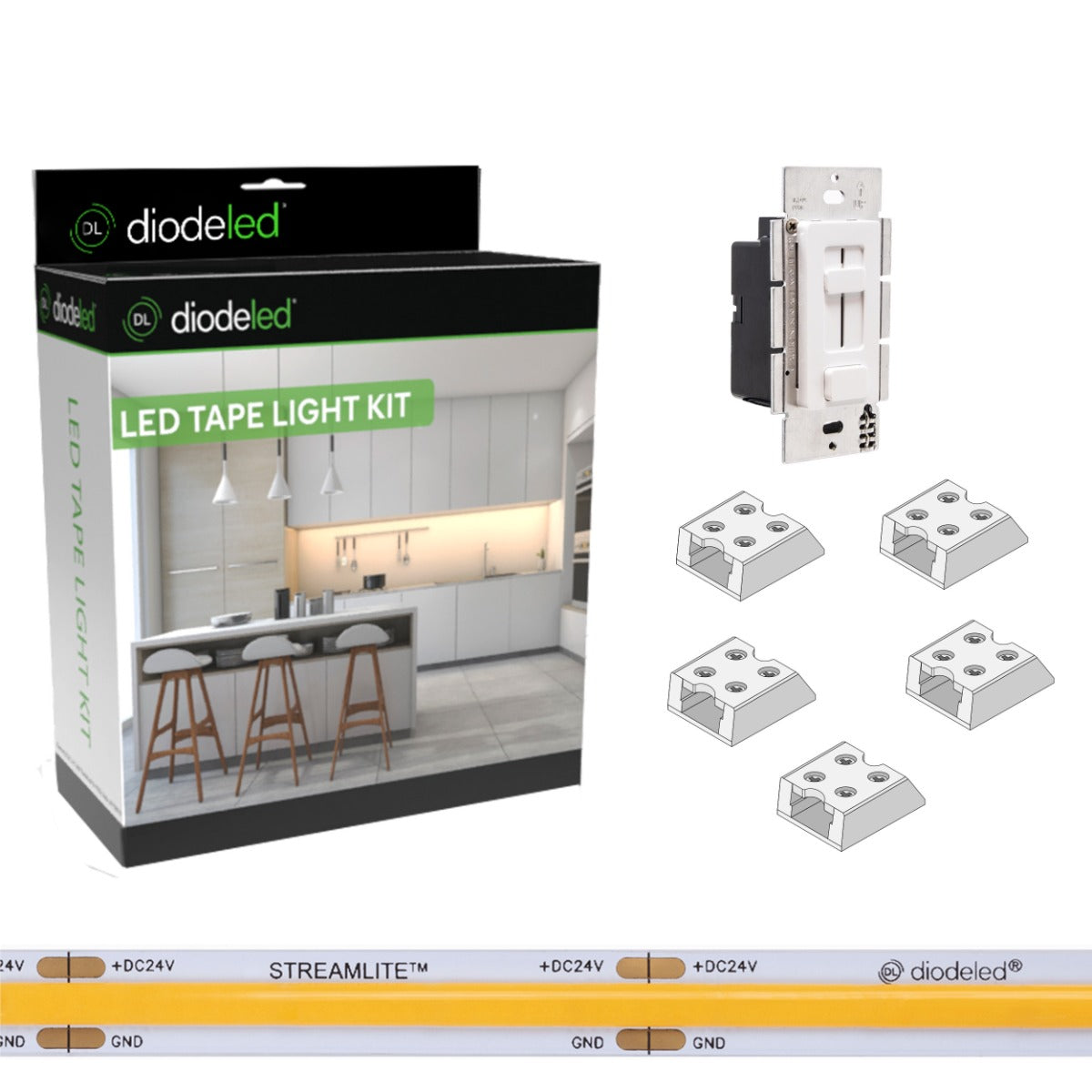 Diode LED 24V LED Diffused BLAZE Tape Light Kit