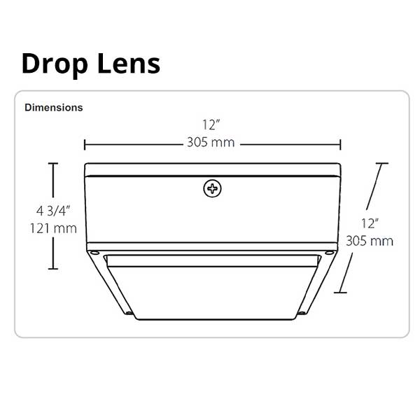 Drop Lens Dimensions RAB Lighting VANLED20 20 Watt Vandal Resistant LED Canopy Light Fixture