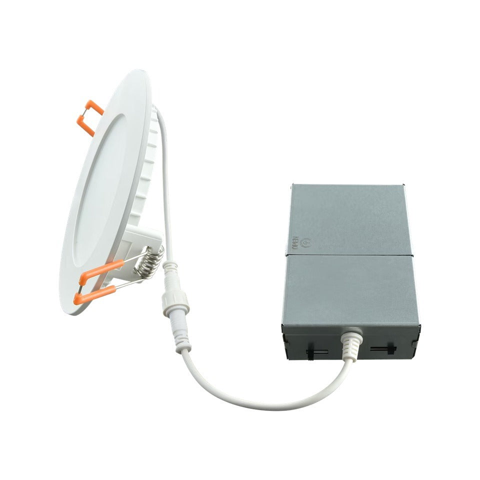 Eiko DWR4-PS13-8FCCT-D-WH LED Power and Color Selectable IC Rated LED Slim Downlight Wafer Remote with Triac Dimming