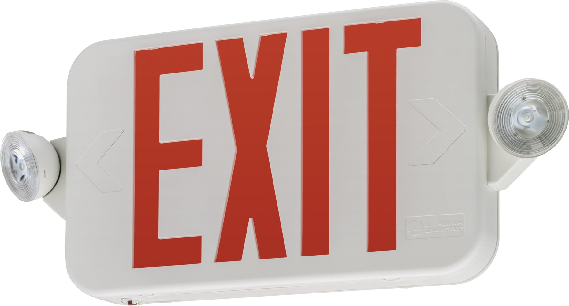 Lithonia Lighting ECRG RD M6 Emergency LED Exit Combo Unit with Frog Eye Lamp Heads