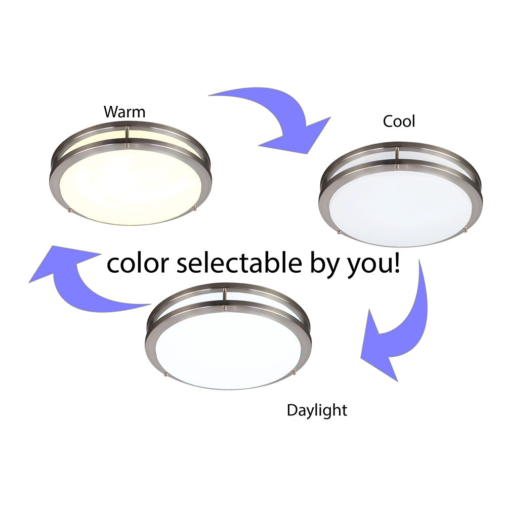 Energetic Lighting E3FMB Series LED Round Metal-Trim Flushmount Fixture TRIAC Dimmable
