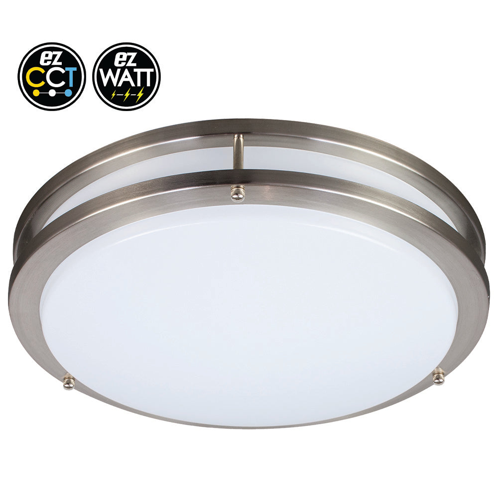 Energetic Lighting E3FMB Series LED Round Metal-Trim Flushmount Fixture TRIAC Dimmable