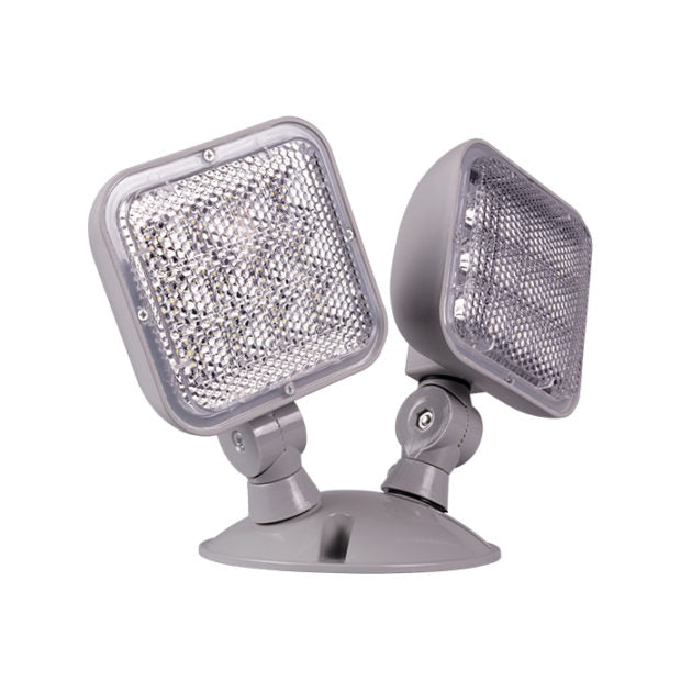 Nicor Lighting ERHWP2GR 1.3-Watt 6.75-Inch LED Dual Head Weather Resistant Emergency Light Fixture