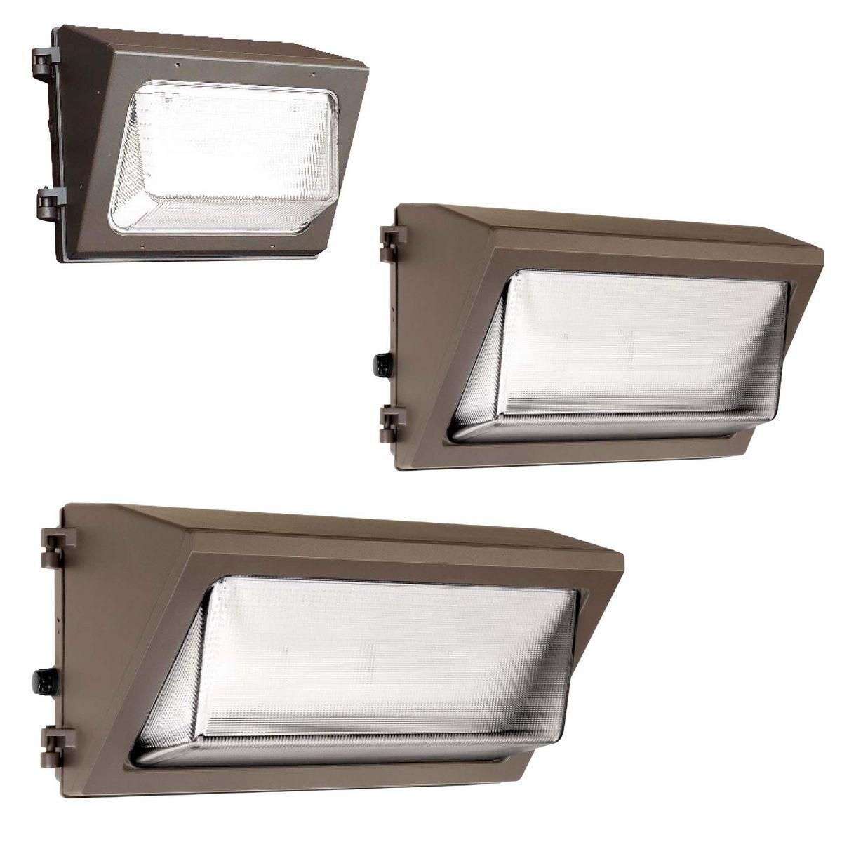 GE Lighting Proline EWP1 Series DLC Listed LED Wattage and CCT Switchable Glass Reflector Wall Pack Light Fixture Dimmable