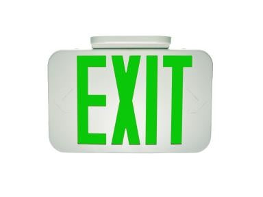 MaxLite EX-GWRC LED Exit Sign White Thermoplastic with Green Letters - Remote Head Capable