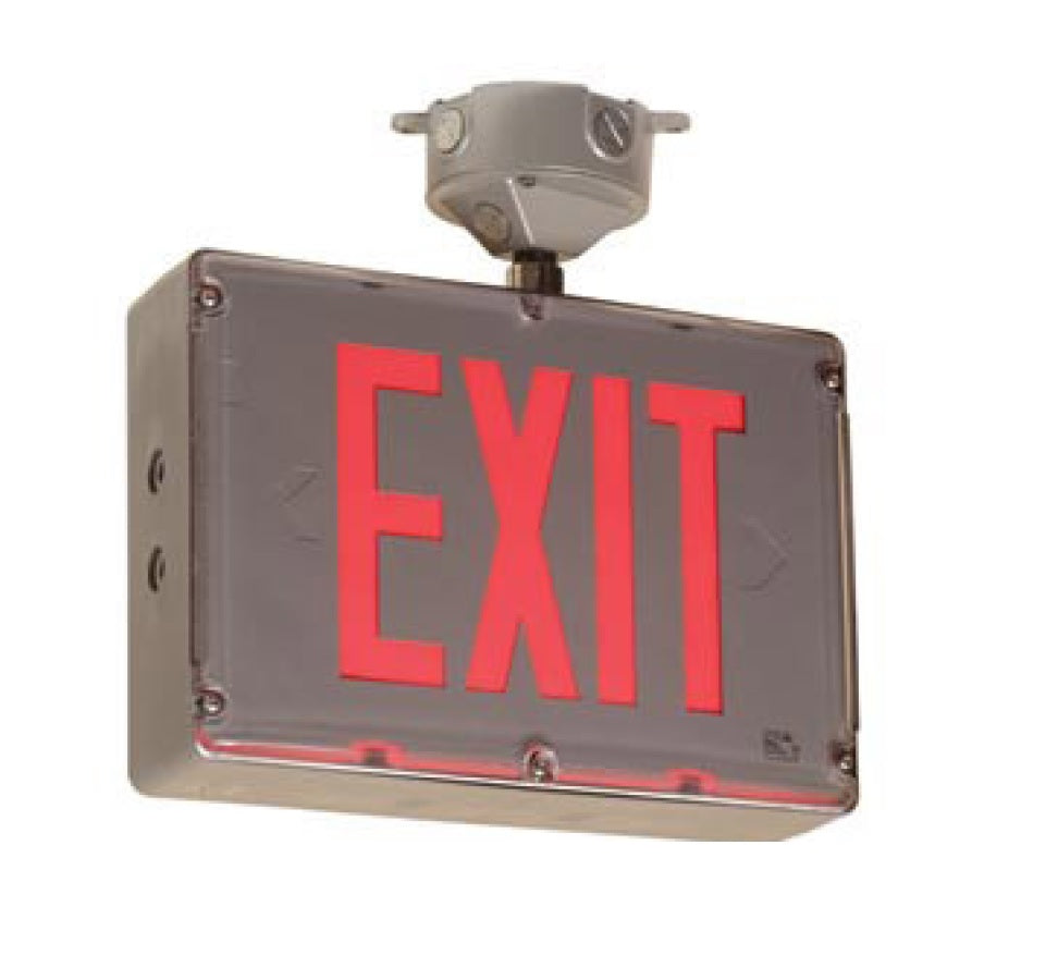 Main Image Mule Lighting SVX-NHZ-1 Hazardous Location Exit Sign with Battery Backup Single Face - Red or Green LEDs
