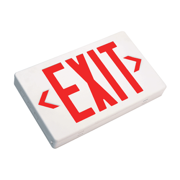 Nicor Lighting EXL1-10-UNV-WH 1.8-Watt 12-Inch LED Emergency Double-Sided Exit Sign with Red Lettering