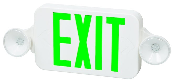Fulham Lighting FHEC30WG Firehorse LED Emergency Exit Sign Frog Eye Combo Green Letters with Backup Battery