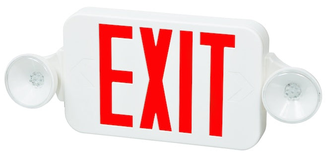 Fulham Lighting FHEC30WR Firehorse LED Emergency Exit Sign Frog Eye Combo Red Letters with Backup Battery