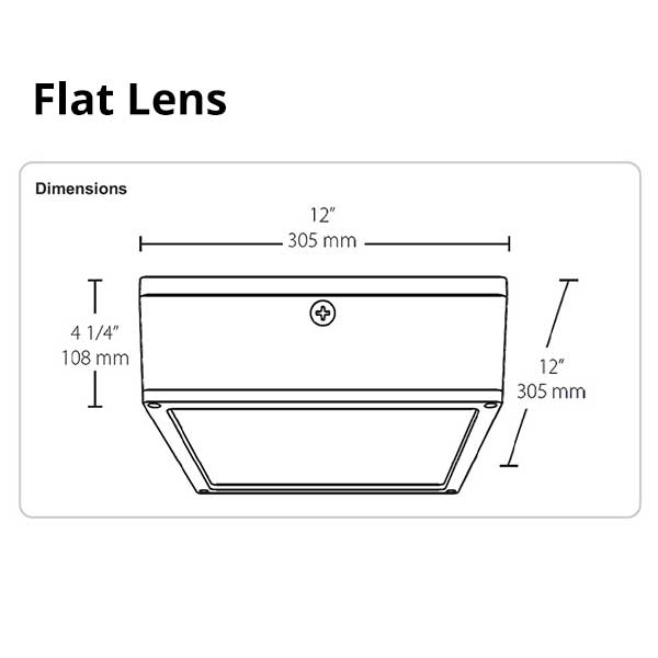 Flat Lens Dimensions RAB Lighting VANLED20 20 Watt Vandal Resistant LED Canopy Light Fixture