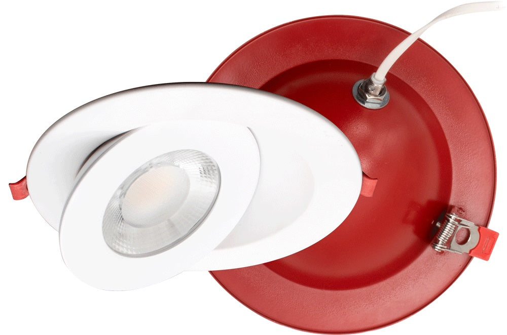 Lotus FR-LED-6-S15W-5CCT-FG 15 Watt 6-Inch 5 Color Selectable LED Round Fire Rated Ultra Floating Gimbal Recessed Downlight Fixture Dimmable Replaces 120W Halogen