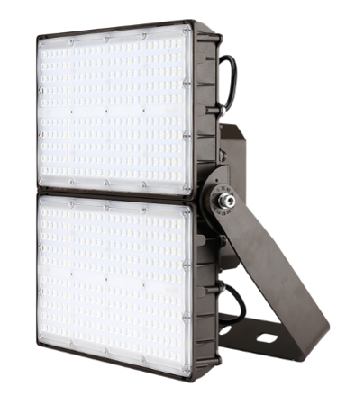 Barron Lighting FXA-350-MN-VS-4K-BR-YK DLC Premium Listed 350 Watt LED Large Square Back Flood Light Fixture 4Vx4H Dimmable 4000K