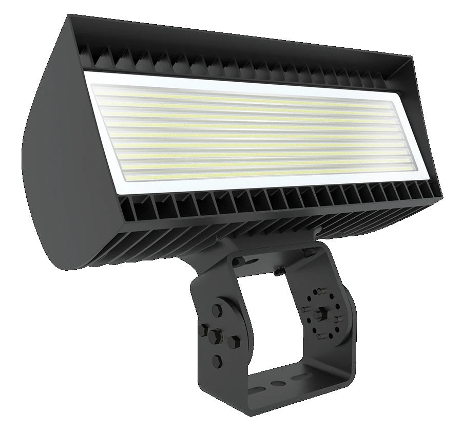 RAB Lighting FXLEDLT DLC Premium FXLED Series Multi-Watt Field Adjustable Large Floodlight with Trunnion Mount Dimmable 1500W MH Equivalent