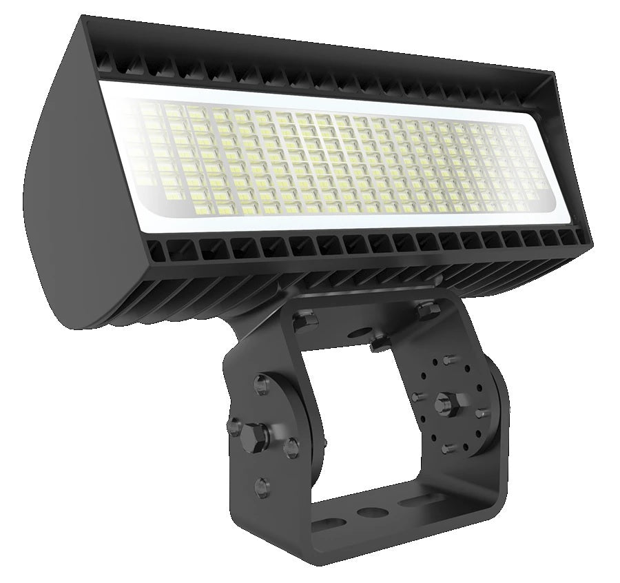 RAB Lighting FXLEDST DLC Premium FXLED Series Multi-Watt Field Adjustable Small Floodlight with Trunnion Mount Dimmable 750W MH Equivalent