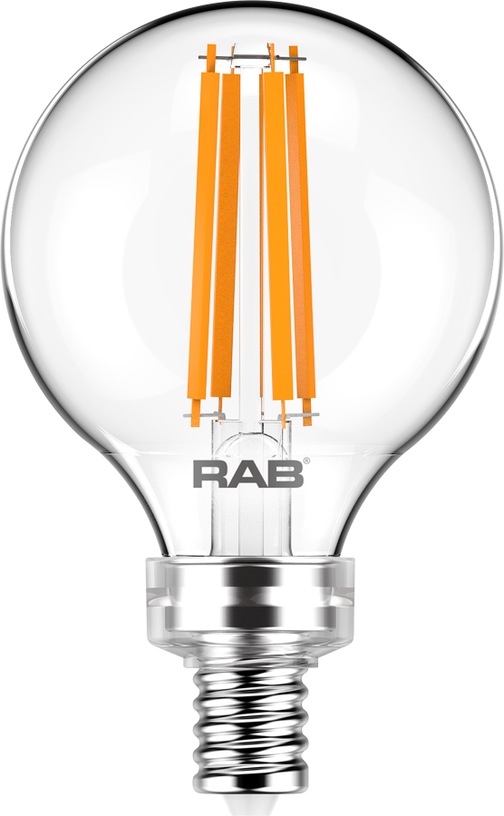 RAB Lighting G16.5-3-E12 3-Watt G16.5 Premium Filament Decorative Lamp 40W Incandescent Equivalent