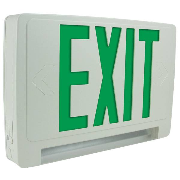 Barron Lighting GCLED 1.5 Watt LED Light Bar Double Face Green Exit Sign Combo Unit with NiCad Battery