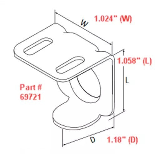 GE 69721 GE-MT3000NCM1-SY RH30 Mounting Clips (2 pcs per bag)