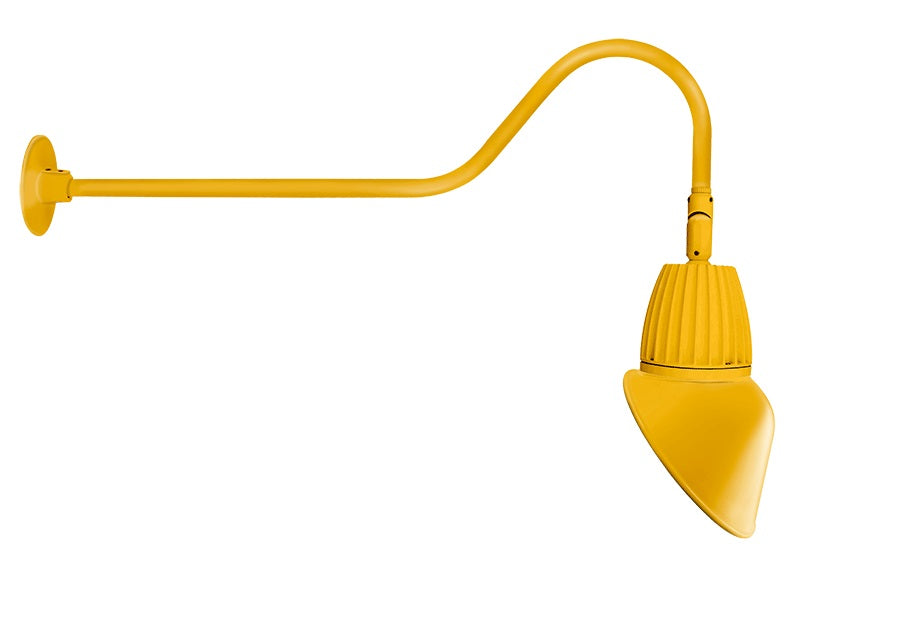 Yellow RAB Lighting GN2LED13 13 Watt Decorative LED Gooseneck Cone Shade Light with 35 Inch Goose Arm Style 2