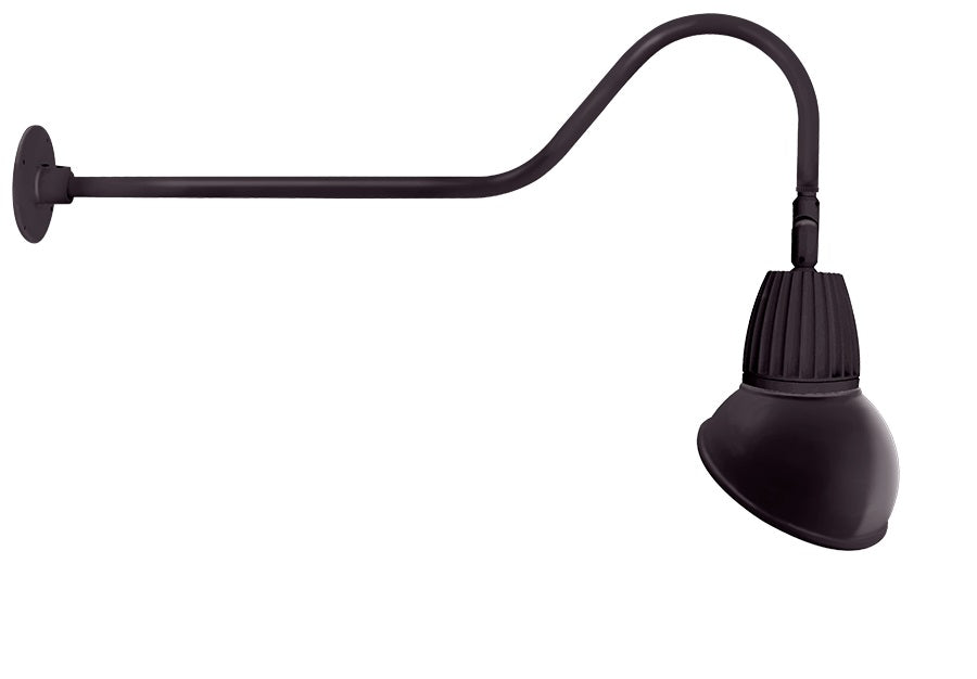 Dome Shaped RAB Lighting GN2LED13 13 Watt Decorative LED Gooseneck Cone Shade Light with 35 Inch Goose Arm Style 2