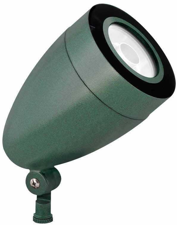 Green Housing RAB Lighting HSLED13DC 13 Watts Solar LED Bullet Floodlight Fixture Hood & Lens 5100K 10-30VDC