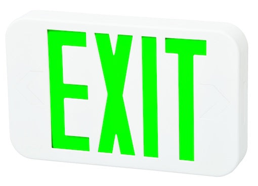 Fulham Lighting FHEX20WGEM Firehorse LED Emergency Exit Sign with Battery Backup Green Letters