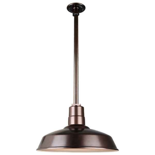 Hi-Lite H-QSN151 Series Classic Warehouse Shade Stem Mounted Pendant Fixture - Oil Rubbed Bronze