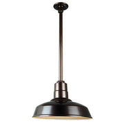 Hi-Lite H-QSN151 Series Classic Warehouse Shade Stem Mounted Pendant Fixture - Black