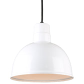 Hi-Lite H-QSN161 Series Classic Deep Bowl Shade Cord Mounted Pendant Fixture - White