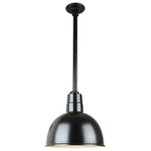 Hi-Lite H-QSN161-SA Series Classic Deep Bowl Shade Wall and Stem Mounted Pendant Fixture - Black