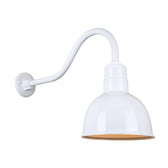 Hi-Lite H-QSN161-SA Series Classic Deep Bowl Shade Wall and Stem Mounted Pendant Fixture - White