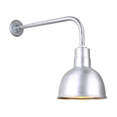 Hi-Lite H-QSN161-SA Series Classic Deep Bowl Shade Wall and Stem Mounted Pendant Fixture - Galvanized