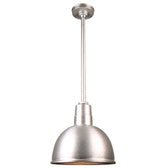 Hi-Lite H-QSN161-SA Series Classic Deep Bowl Shade Wall and Stem Mounted Pendant Fixture - Galvanized