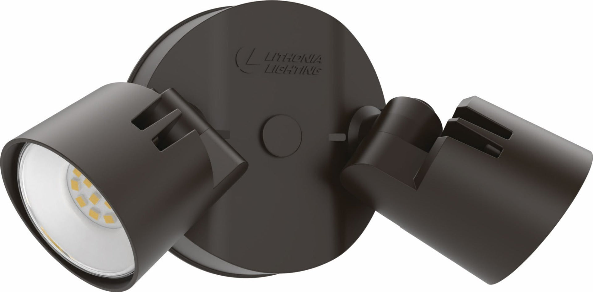 Lithonia Lighting HGX LED 2RH 40K 120 DDB M2 2-Head 25 Watt Outdoor LED Round Security Flood Light