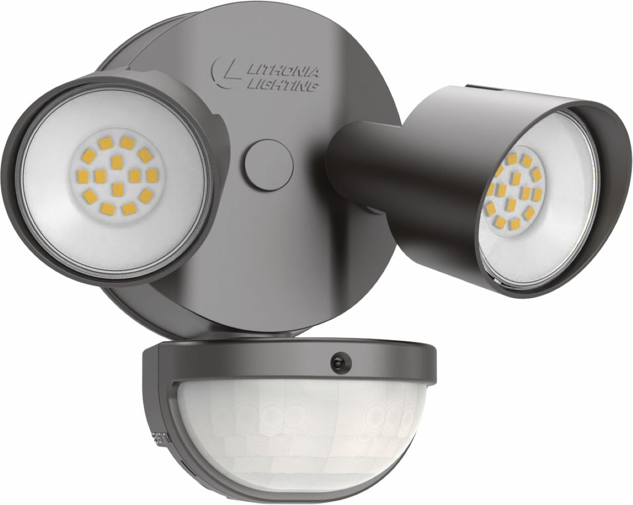 Lithonia Lighting HGX LED 2RH 40K 120 MO DDB M2 2-Head 25 Watt Outdoor LED Round Motion Security Flood Light 4000K