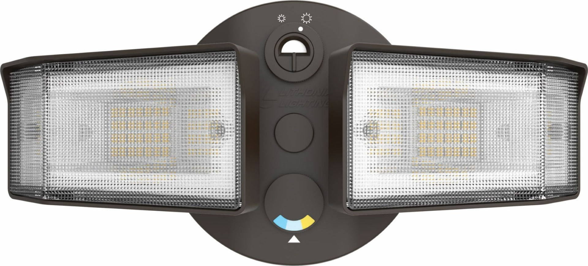 Lithonia Lighting HGX LED 2SH ALO 2-Head Dusk-to-Dawn Outdoor LED Square Head Security Flood Light with Adjustable Color