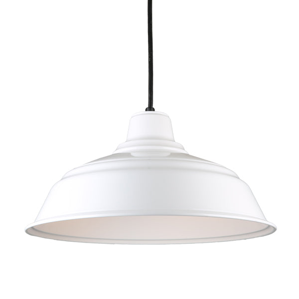Hi-Lite H-QSN151-C Series White Classic Warehouse Shade Cord Mounted Pendant Fixture
