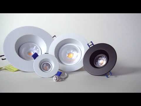 Lotus LRG6 Series 6-Inch Round 15-Watt LED High CRI Air-Tight Regressed Gimbal Downlight for Sloped Ceilings - 6