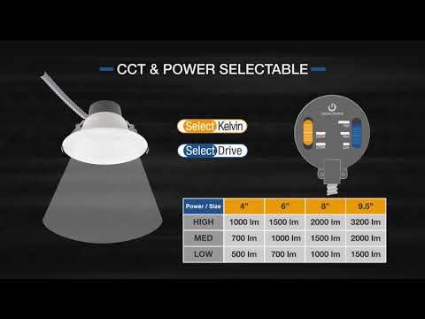 Green Creative SLFT8/80CCT2750/DIM010UNV 11/15/19 Watt SelectFit 8 Inch Retrofit Downlight - Lumen and Color Selectable - 3