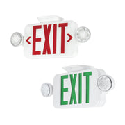 ILP EXC Series Two-Sided Emergency and Exit Sign Combo White Housing Fixture - Available in Green and Red Letters