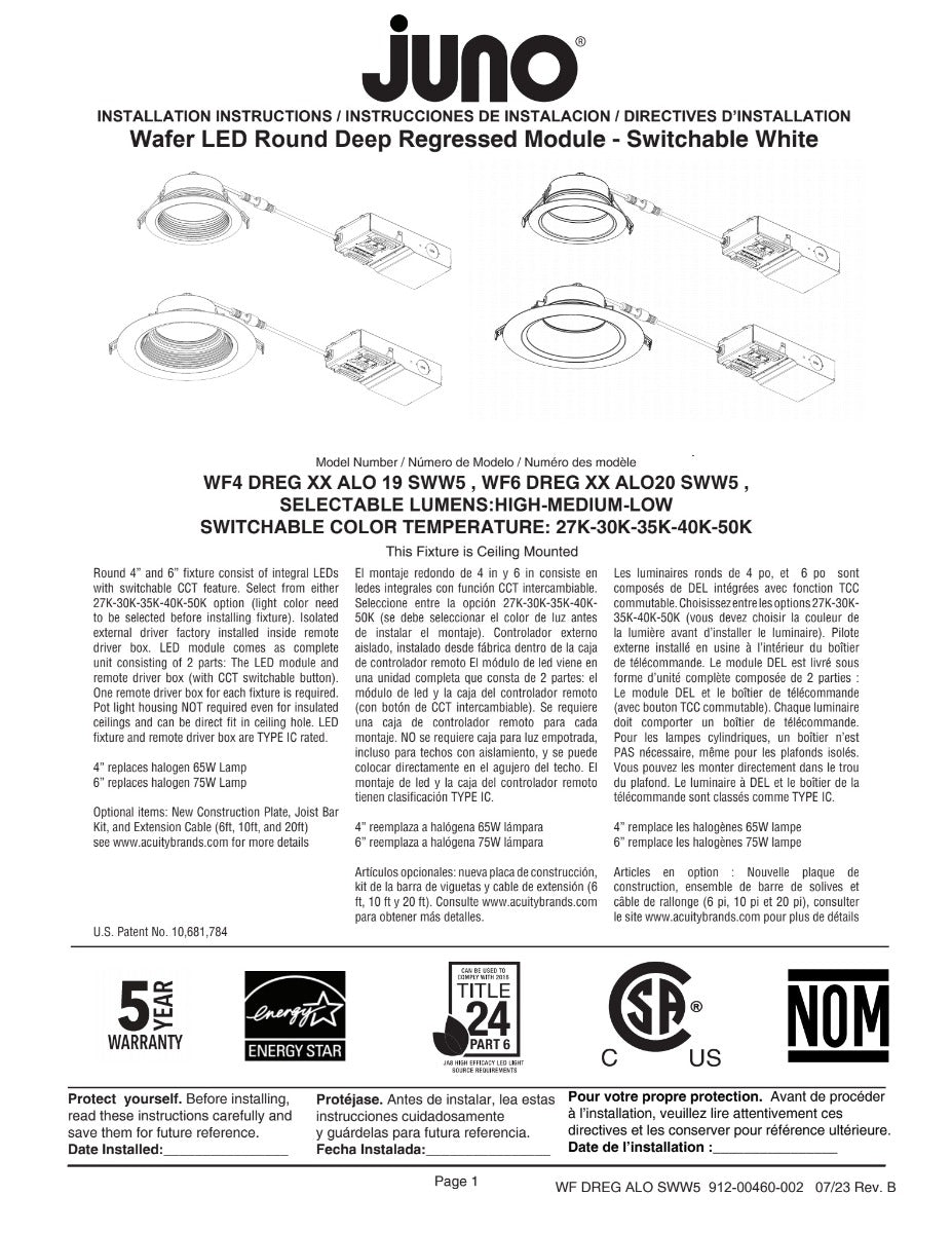 Installation Sheet