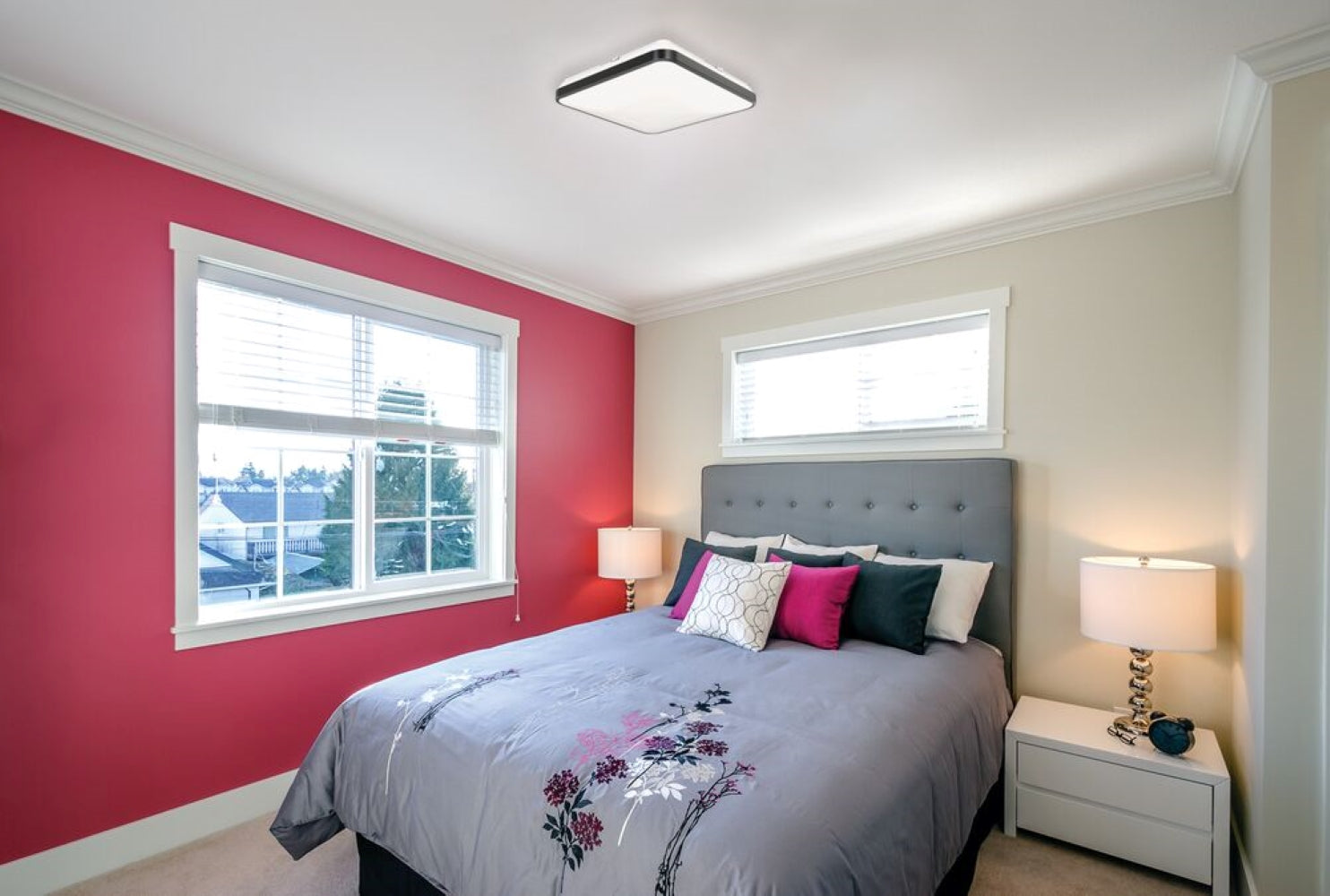 Bedroom Application - Juno Lighting FMLSQ Fixture with Black Trim
