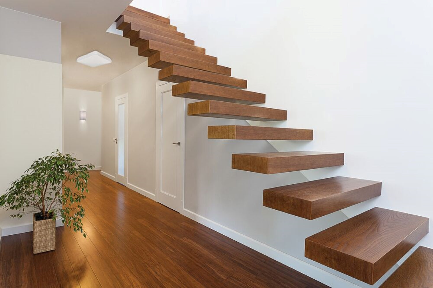 Hallway Application - Juno Lighting FMLSQ Fixture with White Trim